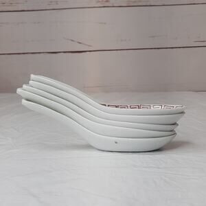 5 Porcelain ASIAN Chinese Soup Tasting Spoons Miso Pho Ramen